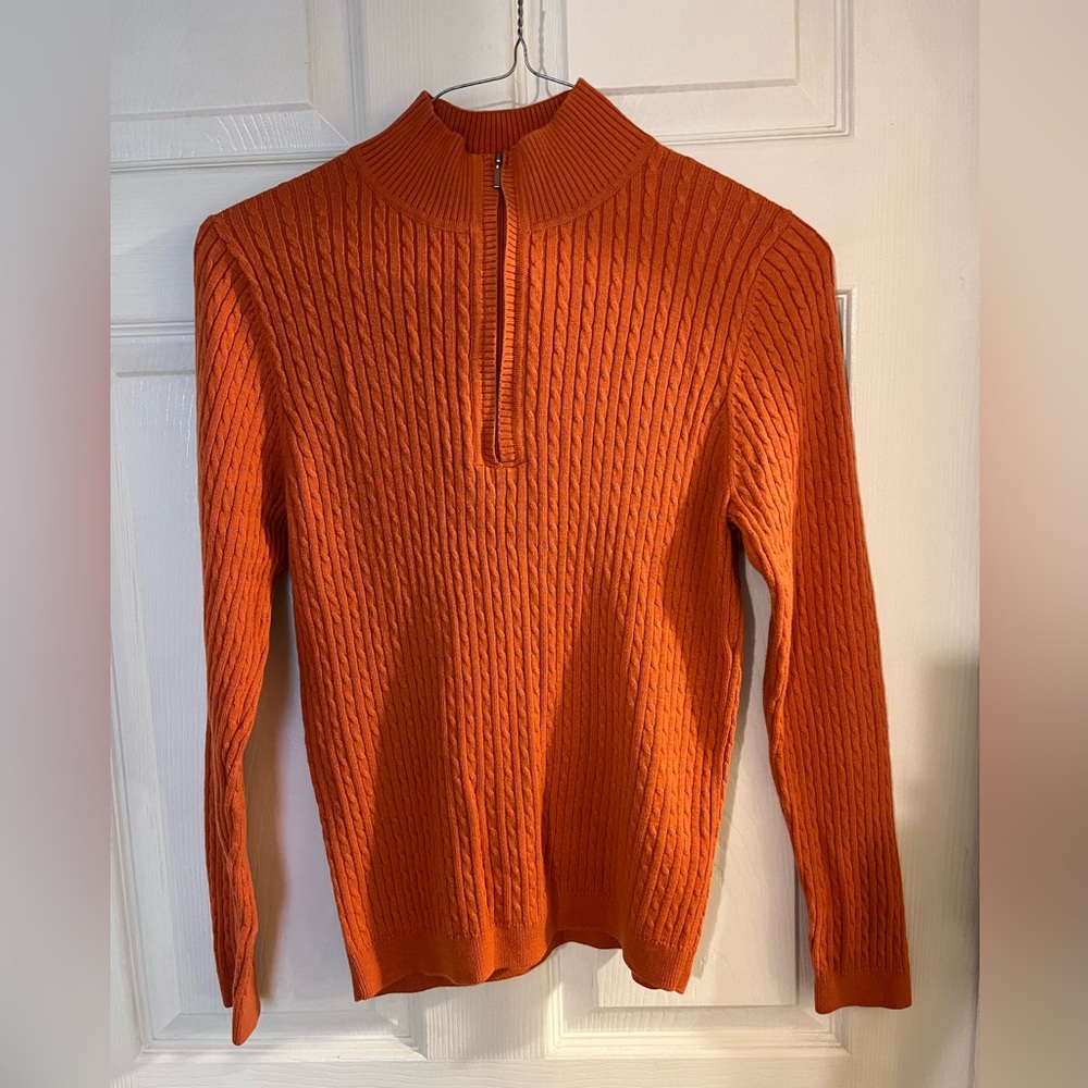 100% cotton orange sweater